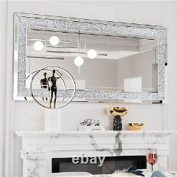 LUVODI Extral Large Crushed Diamond Mirror XL Rectangle Wall Mirror for Entryway