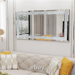 LUVODI Extral Large Crushed Diamond Mirror XL Rectangle Wall Mirror for Entryway