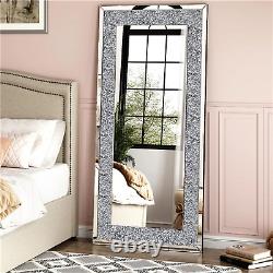 LUVODI Extral Large Crushed Diamond Mirror XL Rectangle Wall Mirror for Entryway