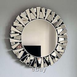 LUVODI Wall Mirror for Living Room Large Elegant Silver Glass Mirror Home Decor