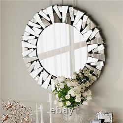 LUVODI Wall Mirror for Living Room Large Elegant Silver Glass Mirror Home Decor