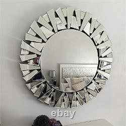 LUVODI Wall Mirror for Living Room Large Elegant Silver Glass Mirror Home Decor