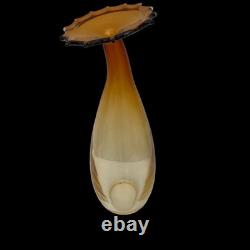 La Murrina Virtuosisimi Bud Vase Amber Italian Quality Murano Art Glass 12x5