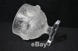 Lalique Elizabeth Art Glass Footed Vase, 1960's, Excellent Condition