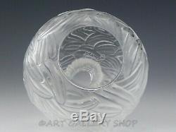 Lalique Framce Crystal Art Glass 5-1/8 SMALL PLUMES BUD VASE Rare