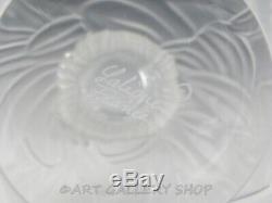 Lalique Framce Crystal Art Glass 5-1/8 SMALL PLUMES BUD VASE Rare