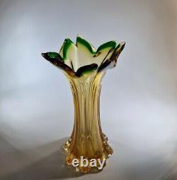 Large 1980s Fratelli Toso Murano Venetian Sommerso Art Glass Centrepiece Vase