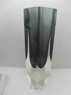 Large 60s Murano Art Glass Flavio Poli/Mandruzzato Sommerso Block Vase
