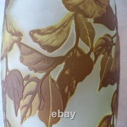 Large Acid Etched Cameo Glass Vase