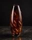 Large Amber Art Glass Vase Heavy Murano Style Smoked Glass 38cm Vintage
