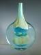 Large Art Glass Mdina Lollipop Cut Ice Vase Blue & Sand 1970`s