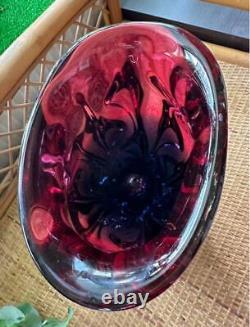 Large Art Glass Vase Red Gradation