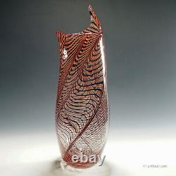 Large Art Glass Vase by Luca Vidal, Murano
