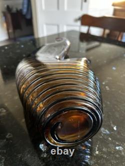 Large Czech 1960-70s Sommerso Glass Vase 50cm Amethyst Amber Hospodka Style MCM