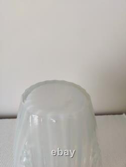 Large French Opalescent Art Deco Glass Vase 30's