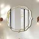 Large Glass Wall Mirror Beveled Golden Rim Accent Mirror Entryway Bathroom Decor