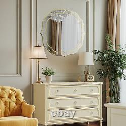 Large Glass Wall Mirror Beveled Golden Rim Accent Mirror Entryway Bathroom Decor