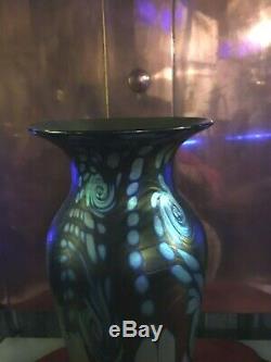 Large H-14 1/4 Signed Lundberg Studios Art Glass Vase