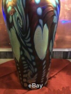 Large H-14 1/4 Signed Lundberg Studios Art Glass Vase