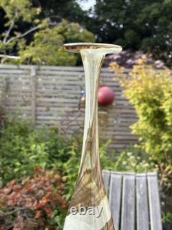Large Hand Blown Studio Art Glass Attenuated Bottle Vase 46cm Agate Tiger