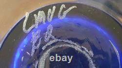 Large Handblown Signed Blue Studio Art Glass Vase