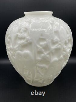 Large Lovebirds Glass Vase White Consolidated Glass VINTAGE ANTIQUE 10in