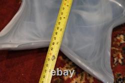 Large Mid Century Czech Opaline Glass Star Bowl 34cm Bohemian Art Glass