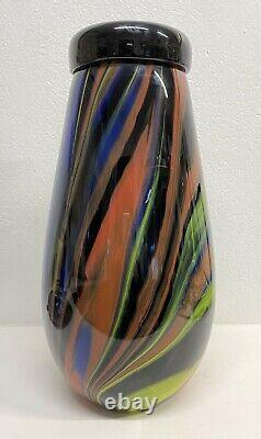 Large Missoni Vase Design Art Murano Glass Vase Venice 80's Vintage