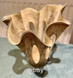 Large Murano Glass Handkerchief Makora Krosno Vase Poland Handmade VGC