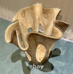 Large Murano Glass Handkerchief Makora Krosno Vase Poland Handmade VGC