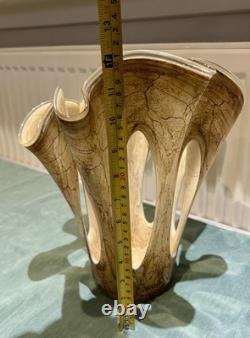 Large Murano Glass Handkerchief Makora Krosno Vase Poland Handmade VGC