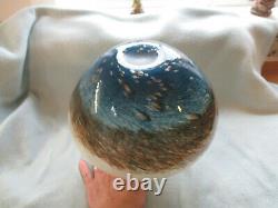 Large Murano Glass Vase With Aventurine Fleck Whit Browns and Blue Colours