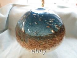Large Murano Glass Vase With Aventurine Fleck Whit Browns and Blue Colours