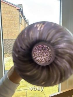 Large Murano Style Art Glass Vase Copper Aventurine Amethyst Twist 12 Vintage