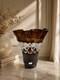 Large Newgrange Living Handmade Art Glass Vase Amber Brown Clear 35cm