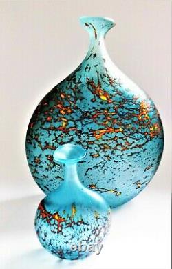 Large PETER LAYTON British Studio Art Glass vase, Lava