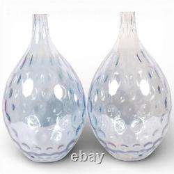 Large Pair Smoked Dimple Glass Vases RSW Wuidart & Co Sweden 46cm 1950s