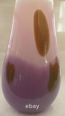 Large Svaja, Scandinavian art glass vase, lilac, pink & beige Signed