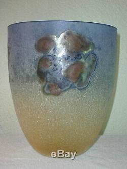 Large Vintage Alfredo Barbini Murano Scavo Art Glass Vase / Bowl Signed 1960's
