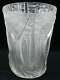 Large Vintage Art Deco Frosted Glass Vase Trees In Relief