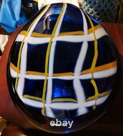 Large Vintage Hand-blown LIBERA (Czech Republic) Abstract Art Glass Vase Heavy