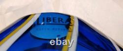 Large Vintage Hand-blown LIBERA (Czech Republic) Abstract Art Glass Vase Heavy
