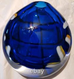 Large Vintage Hand-blown LIBERA (Czech Republic) Abstract Art Glass Vase Heavy