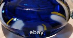 Large Vintage Hand-blown LIBERA (Czech Republic) Abstract Art Glass Vase Heavy