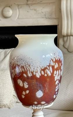 Large Vintage Handmade Scotland Art Glass Vase Selkirk 1991 27cm Tall