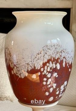 Large Vintage Handmade Scotland Art Glass Vase Selkirk 1991 27cm Tall