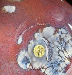 Large Vintage Handmade Scotland Art Glass Vase Selkirk 1991 27cm Tall