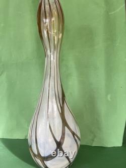 Large Vintage Mdina Glass Vase 1970s Malta 40cm Earthtones Hand Blown Art Glass