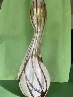 Large Vintage Mdina Glass Vase 1970s Malta 40cm Earthtones Hand Blown Art Glass