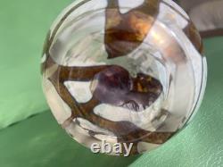 Large Vintage Mdina Glass Vase 1970s Malta 40cm Earthtones Hand Blown Art Glass